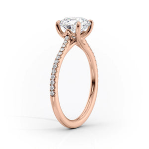 The Pave Lexie Set With A 2 Carat Elongated Cushion Moissanite
