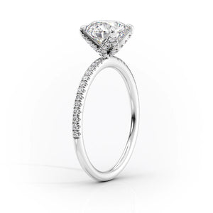 The Pave Petal Kamellie Set With A 2 Carat Princess Lab Diamond