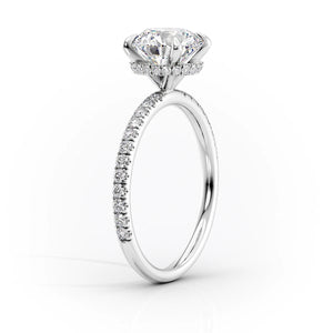 The Pave Alex Set With A 4 Carat Round Moissanite