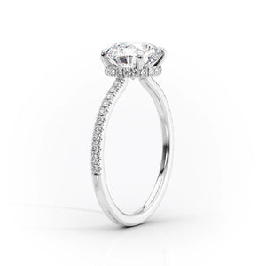 The Pave Aline Set With A 1.5 Carat Emerald Lab Diamond