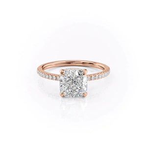 The Pave Aline Set With A 3 Carat Cushion Moissanite