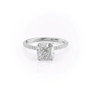 The Pave Aline Set With A 1 Carat Cushion Moissanite