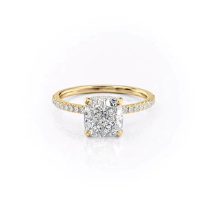 The Pave Aline Set With A 2.5 Carat Cushion Lab Diamond