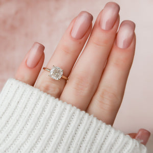 The Pave Aline Set With A 3 Carat Cushion Lab Diamond