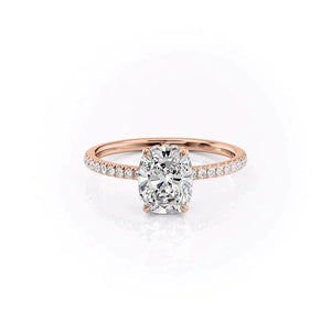 The Pave Aline Set With A 5 Carat Elongated Cushion Moissanite