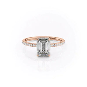 The Pave Aline Set With A 1.5 Carat Emerald Lab Diamond