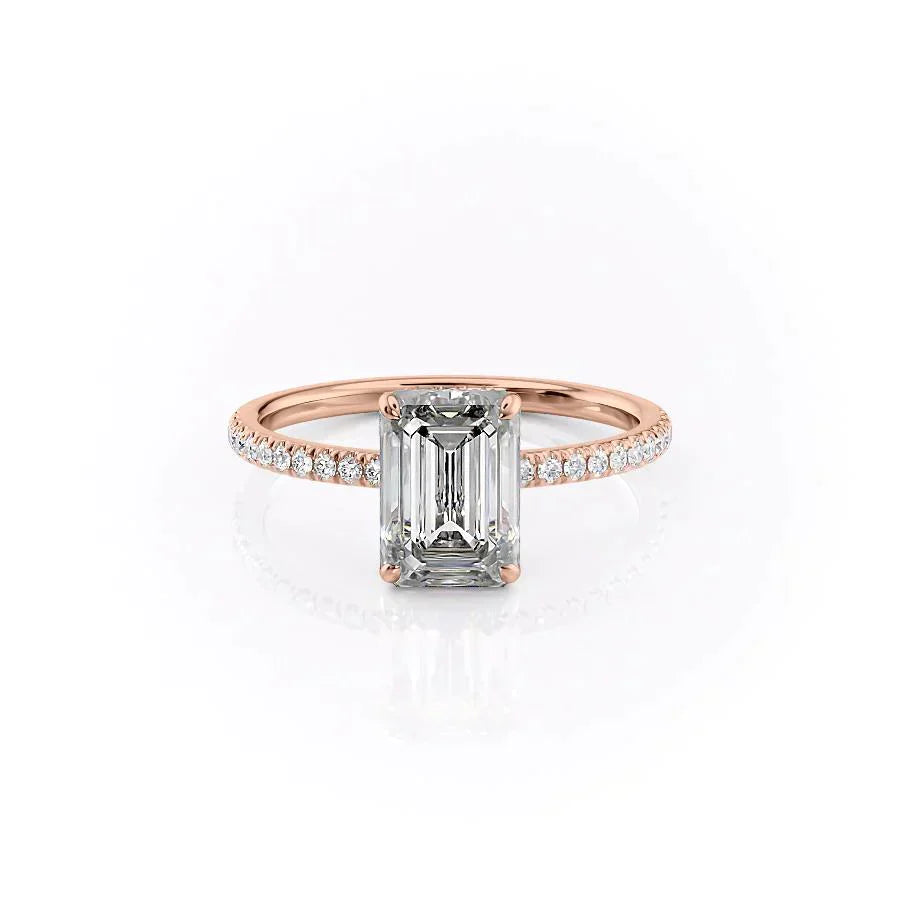The Pave Aline Set With A 2.5 Carat Emerald Lab Diamond