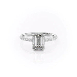 The Pave Aline Set With A 2 Carat Emerald Moissanite