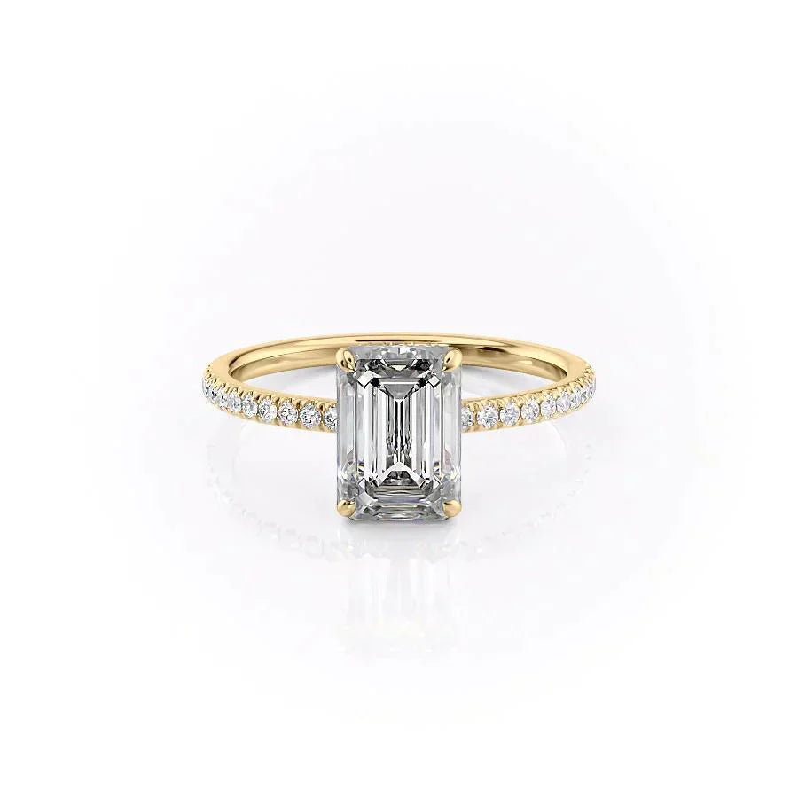The Pave Aline Set With A 3 Carat Emerald Lab Diamond