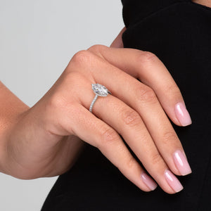 The Pave Aline Set With A 2 Carat Marquise Lab Diamond