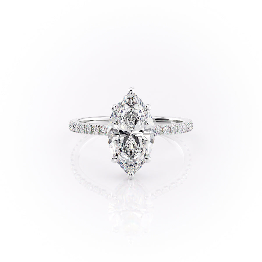The Pave Aline Set With A 3 Carat Marquise Moissanite