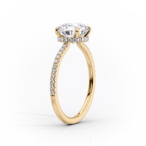 The Pave Aline Set With A 1.5 Carat Marquise Lab Diamond