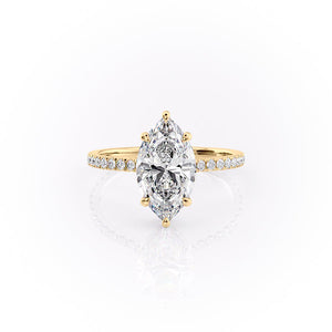 The Pave Aline Set With A 1 Carat Marquise Lab Diamond