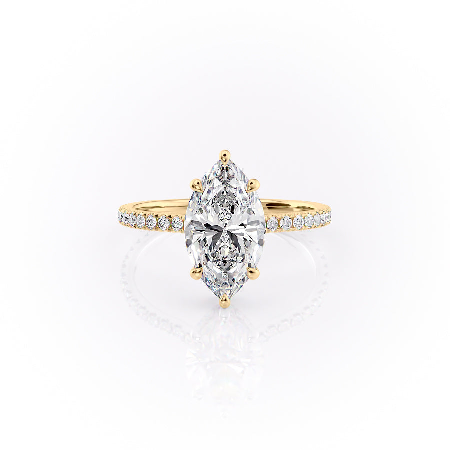 The Pave Aline Set With A 3 Carat Marquise Moissanite