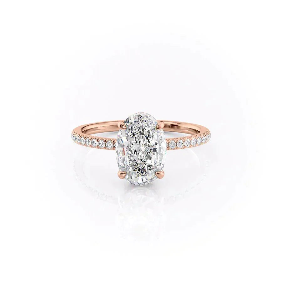 The Pave Aline Set With A 4 Carat Oval Moissanite