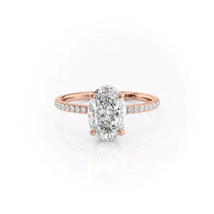 The Pave Aline Set With A 2.5 Carat Oval Lab Diamond