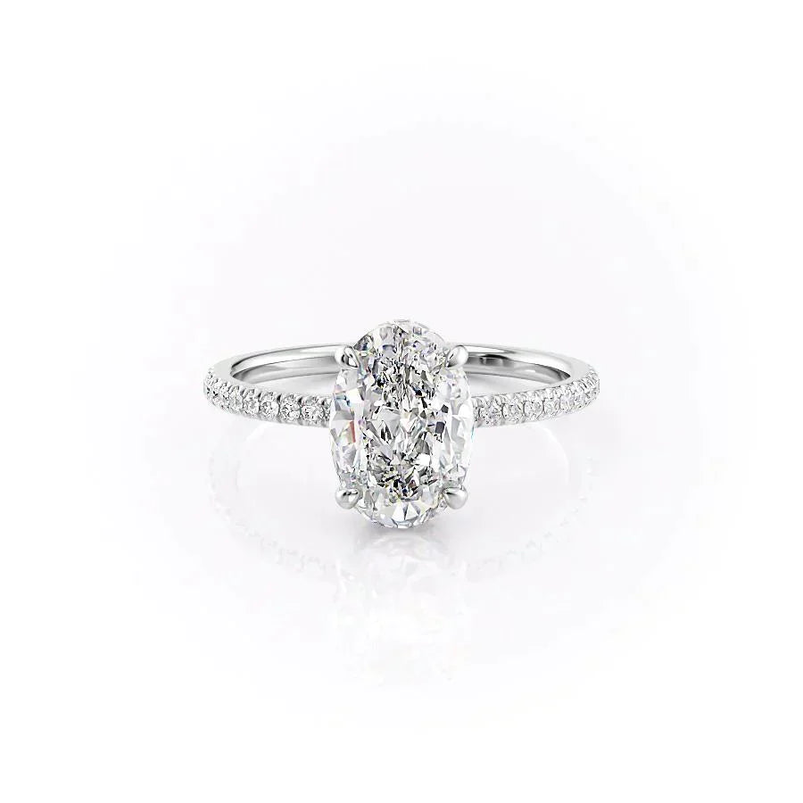 The Pave Aline Set With A 3 Carat Oval Lab Diamond