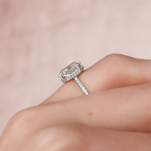 The Pave Aline Set With A 1 Carat Oval Lab Diamond