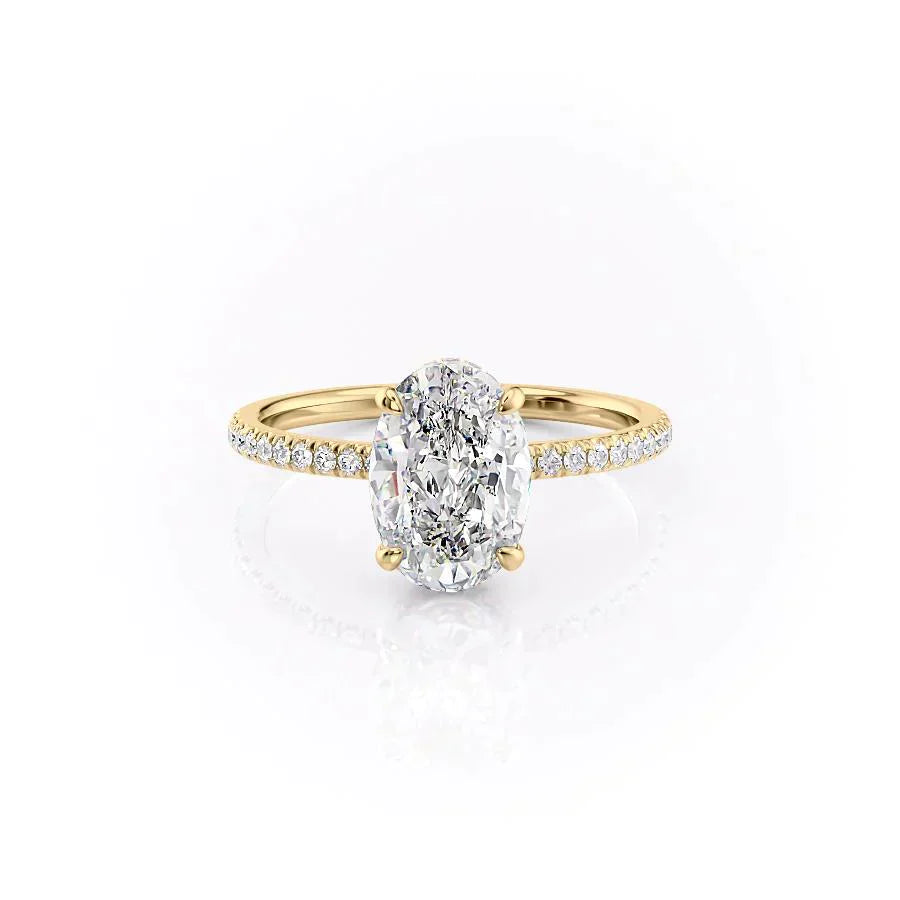 The Pave Aline Set With A 3 Carat Oval Lab Diamond