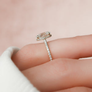 The Pave Aline Set With A Oval Lab Diamond