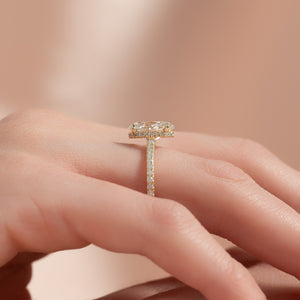 The Pave Aline Set With A Oval Lab Diamond