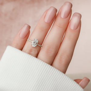 The Pave Aline Set With A 2 Carat Oval Lab Diamond