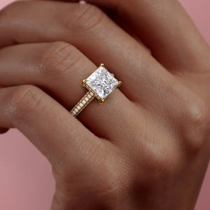 The Pave Aline Set With A 4 Carat Princess Moissanite