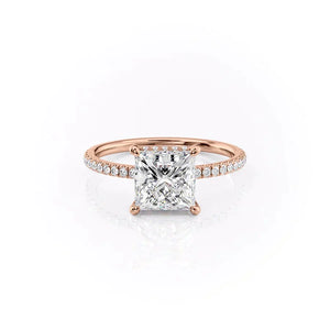 The Pave Aline Set With A 1 Carat Princess Moissanite