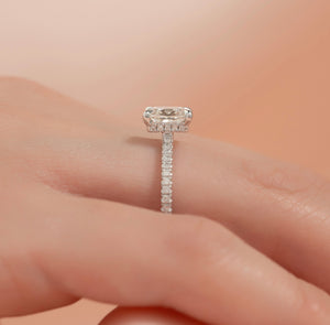 The Pave Aline Set With A Princess Moissanite