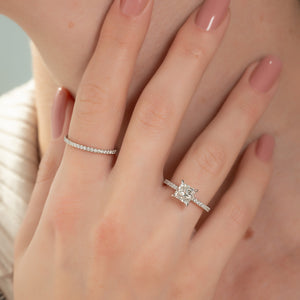 The Pave Aline Set With A Princess Moissanite