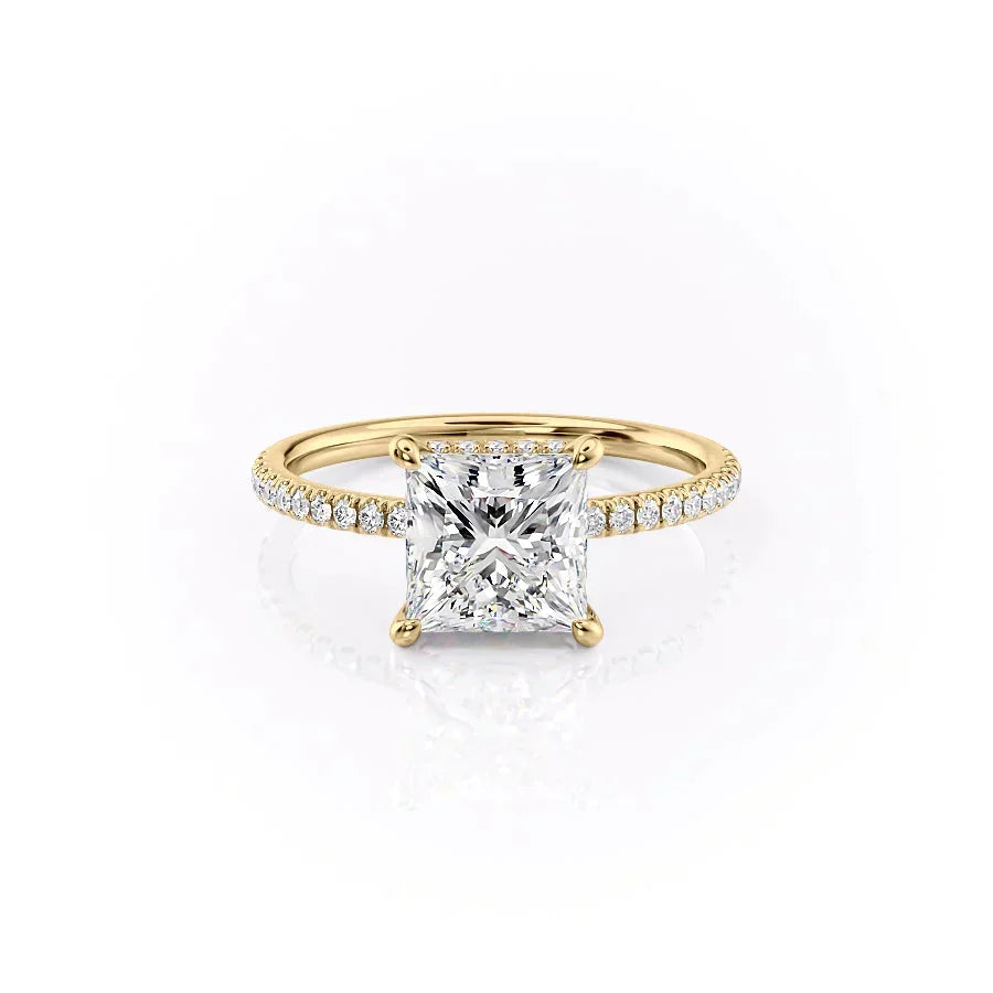 The Pave Aline Set With A 4 Carat Princess Moissanite