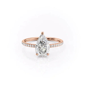 The Pave Aline Set With A 5 Carat Pear Moissanite