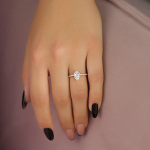 The Pave Aline Set With A 2 Carat Pear Lab Diamond
