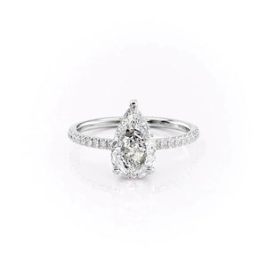 The Pave Aline Set With A 4 Carat Pear Moissanite