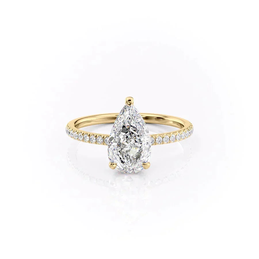 The Pave Aline Set With A 3 Carat Pear Lab Diamond