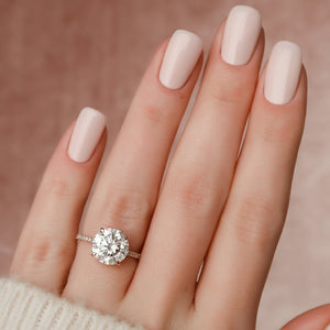 The Pave Aline Set With A 1.5 Carat Round Lab Diamond