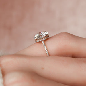 The Pave Aline Set With A 1.5 Carat Round Lab Diamond