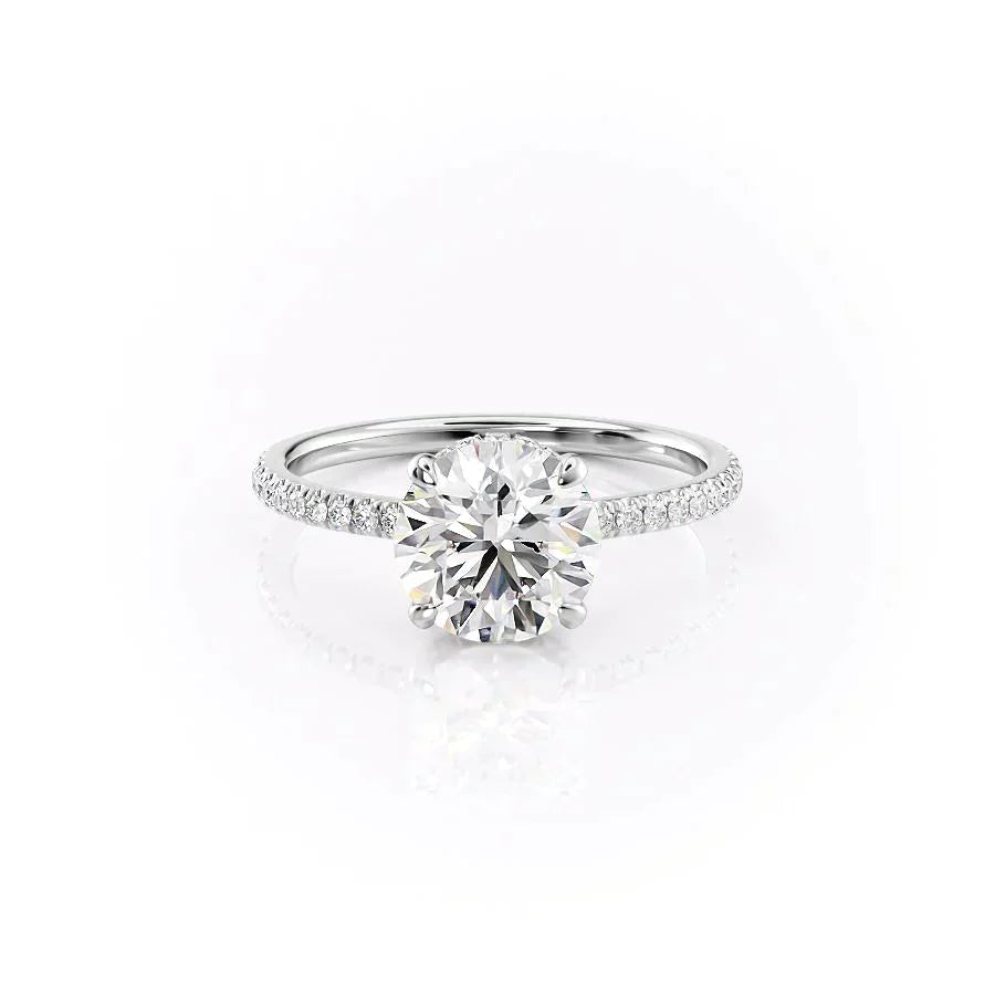 The Pave Aline Set With A 4 Carat Round Moissanite