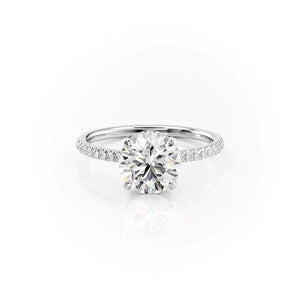 The Pave Aline Set With A 5 Carat Round Moissanite