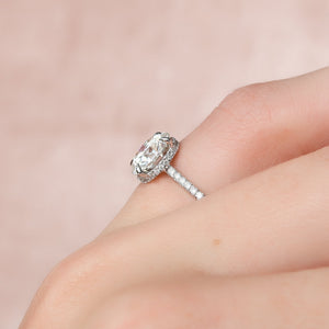 The Pave Aline Set With A Round Lab Diamond