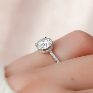 The Pave Aline Set With A 1 Carat Round Lab Diamond