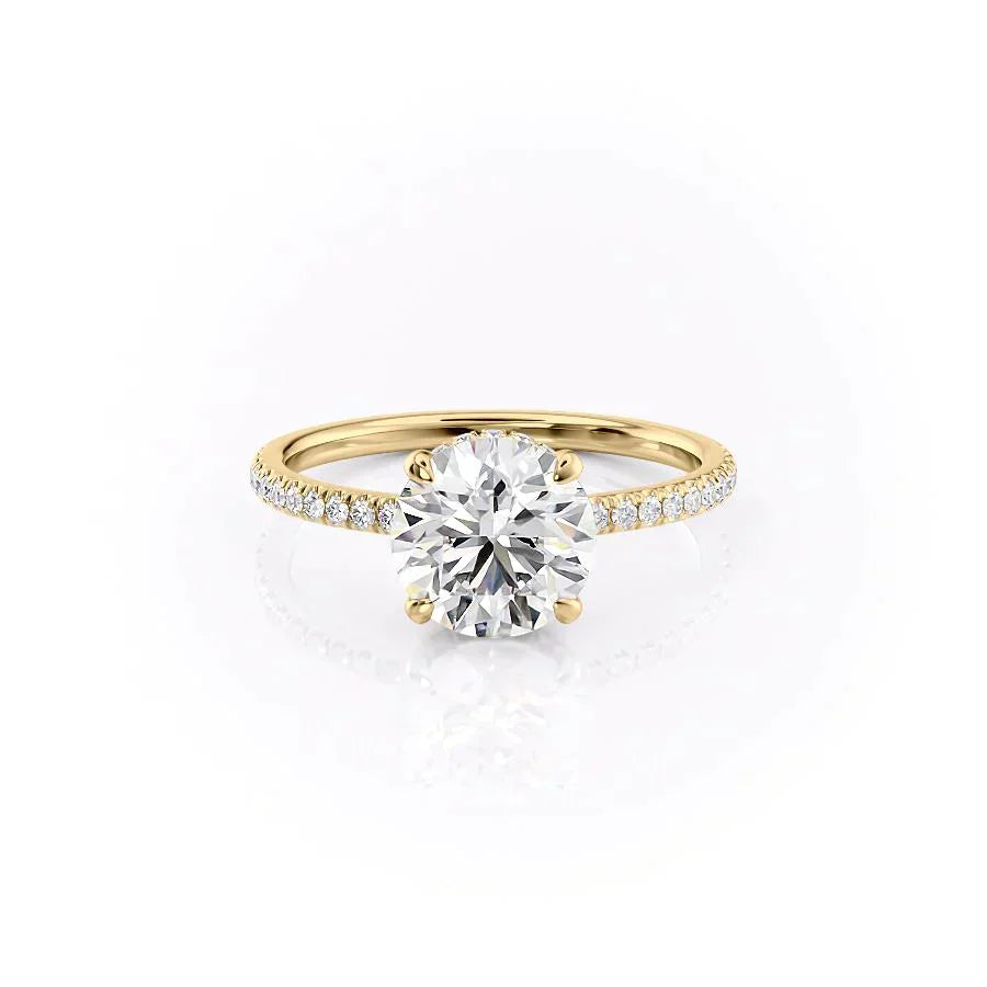 The Pave Aline Set With A 5 Carat Round Moissanite