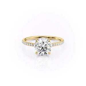 The Pave Aline Set With A 5 Carat Round Moissanite