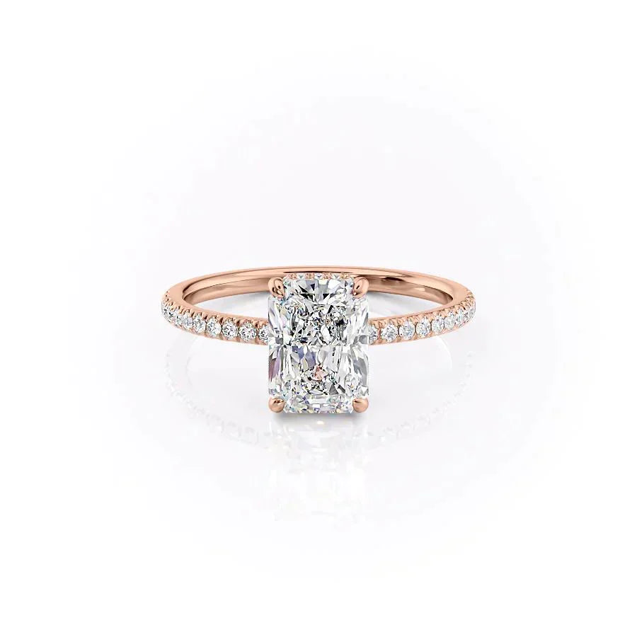 The Pave Aline Set With A 2.5 Carat Radiant Lab Diamond