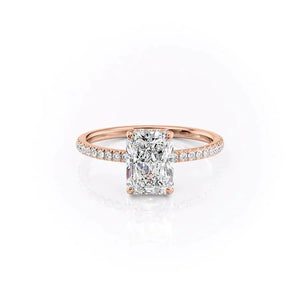 The Pave Aline Set With A 1.5 Carat Radiant Lab Diamond