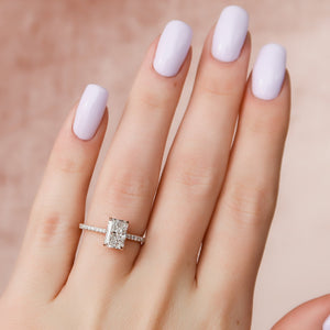 The Pave Aline Set With A 3 Carat Radiant Lab Diamond