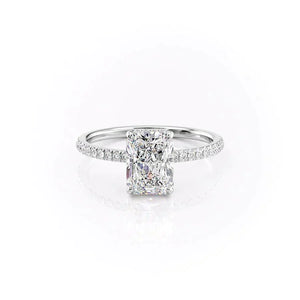 The Pave Aline Set With A 2.5 Carat Radiant Lab Diamond