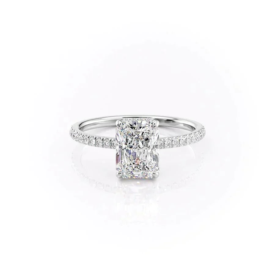 The Pave Aline Set With A 4 Carat Radiant Moissanite