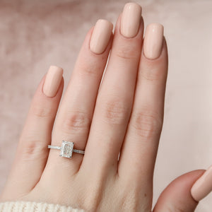 The Pave Aline Set With A 1 Carat Radiant Lab Diamond