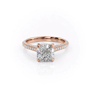 The Rachel Set With A 2.5 Carat Cushion Lab Diamond